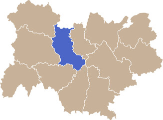 Illustration carte de la région Auvergne-Rhône-Alpes avec département Loire mis en lumière