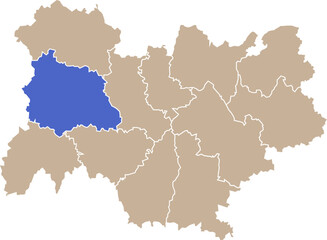Illustration carte de la région Auvergne-Rhône-Alpes avec département Puy-de-Dôme mis en lumière