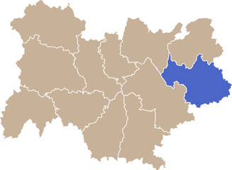 Illustration carte de la région Auvergne-Rhône-Alpes avec département Savoie mis en lumière