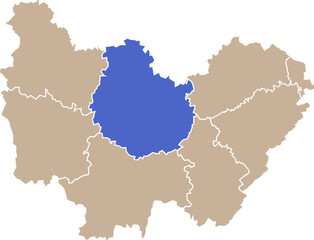 Illustration carte de la région Bourgogne-Franche-Comté avec département Côte-d'Or mis en lumière