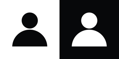 User Icon in Minimalist Design with Black and White Backgrounds
