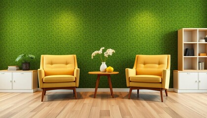 modern living room with sofa in the wall background.