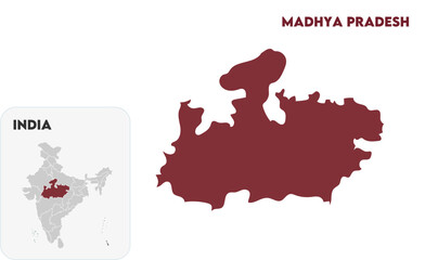 Madhya Pradesh Indian states, Indian states, suitable for education, business, presentations, print, web use, and creative geographic projects. Indian union territory.