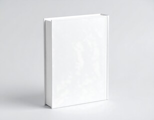 An elegant white book standing gracefully, minimalist style for mockups and designs