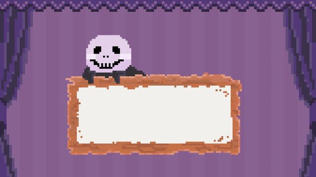  Pixel Skeleton Bounce Loop &ndash; Background Animation, Background on Streaming Services for Halloween