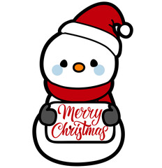 cute christmas snowmen - layered cut file - xmas winter clip art