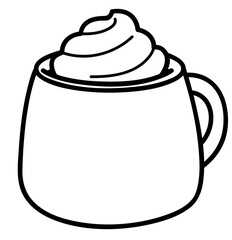 hot chocolate simple mug - layered cut file - christmas clipart