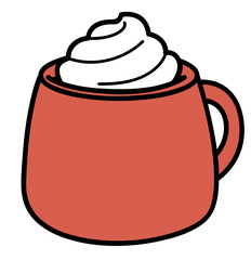 hot chocolate simple mug - layered cut file - christmas clipart