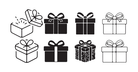 Gift boxes presents vector. Gift Icons Depicting Hands Offering Presents. gift box icons with ribbon bow. Victor illustration eps10