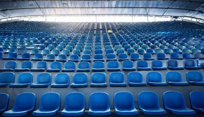 Obraz premium empty blue stadium seats at a sports arena