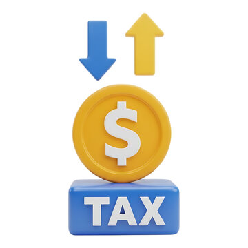 3d tax increase and decrease concept