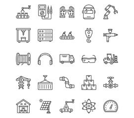 Industrial Process Line Icons