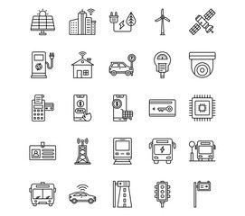 Smart City Line Icons