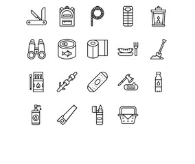 Camping Line Icons
