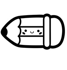 kawaii pencil - layered cut file - school sticker