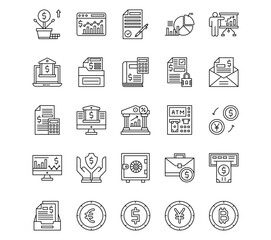 Banking and Finance Line Icons