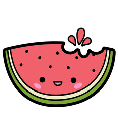cute cartoon watermelon slice - layered cut file - summer sticker
