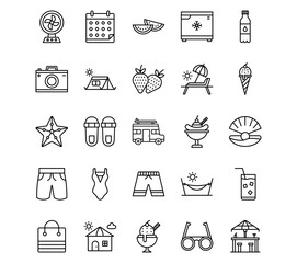 Summer Line Icons