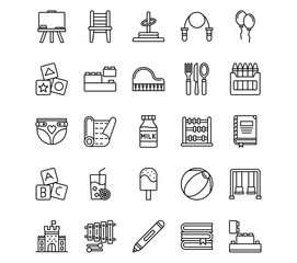 Kindergarten Line Icons