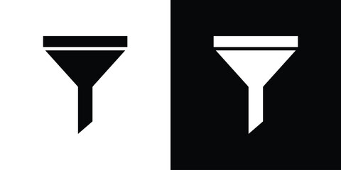 Filter Icon in Black and White with Simple Design