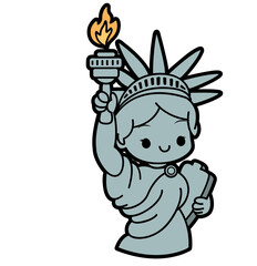 cute statue of liberty - layered cut file - america clip art © giulia