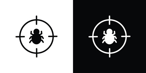 Bug in Crosshairs, Isolated on White and Black Backgrounds