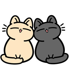 cute kitten couple in love - layered cut file -