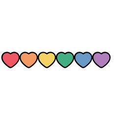hearts rainbow line - layered cut file divider-