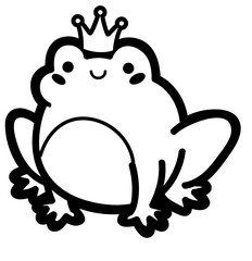 cute prince frog - layered cut file -
