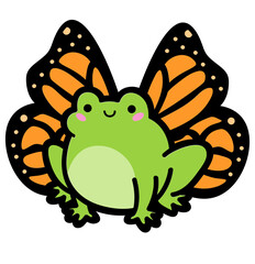 cute frog with butterfly wings - laered cut file -