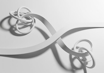 Silver treble clef on white background