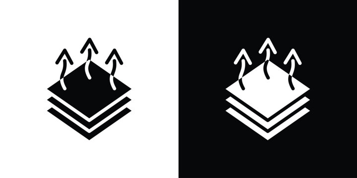 Breathable Fabric Layers Icon, Isolated on White Background