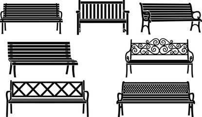 Outdoor bench design collection, modern seating ideas, stylish park benches, urban furniture inspiration, wooden and metal bench styles, public seating options