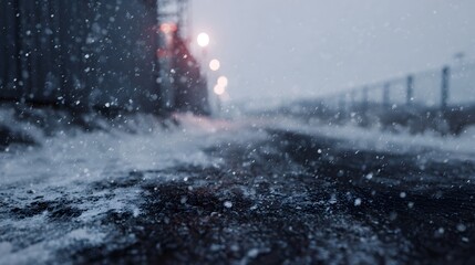 Bleak winter scene in an industrial landscape