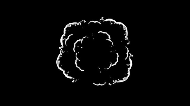White Smoke Blast animation, 4K Hand Drawn Cartoon Animation Transition, black screen blast animation, Backgorund, Just drop the clip straight into your Project, Ideal for Game Developers