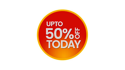 Circular Sale Badge with Gradient Background – Up to 50% Off Today Promotional Sticker