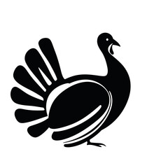 Fototapeta premium A cartoon vector illustration of a wild goose silhouette against water with a beak