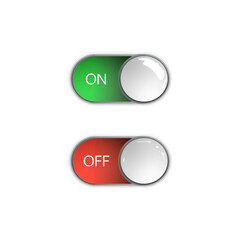 Illuminating toggle switches, digital interface elements displaying activation and deactivation