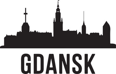 Gdańsk Skyline Silhouette, Poland Vector Illustration © Team RAS