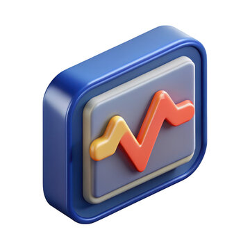 Financial graph icon isolated on transparent background