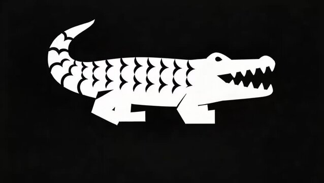 Cocodrilo  estilo logotipo vectorial monocromo