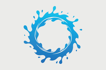 Fototapeta premium Abstract blue water splash frame design with gradient effect for creative branding and decoration