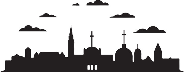 Heidelberg Skyline Silhouette Vector on White Background
