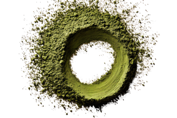 Green powder forms a circular void