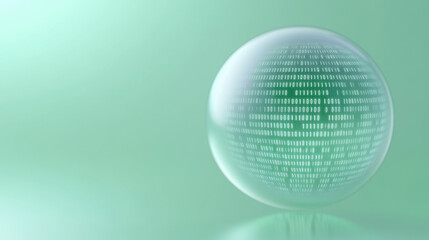 shining sphere with binary numbers data