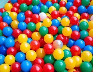 Colorful plastic balls in a pit