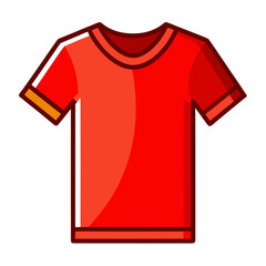 Glossy red t shirt vector illustration with subtle shine