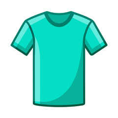 Glossy teal t shirt vector graphic with subtle shine