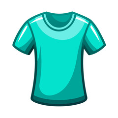 Glossy cyan t shirt graphic with realistic shine