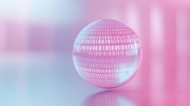 shining sphere with binary numbers data